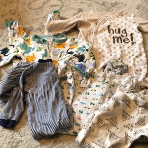 Lot of 5  6-9 month footed sleepers